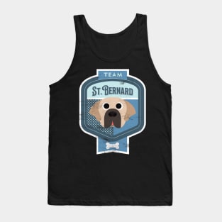 Team St. Bernard - Distressed Saint Bernard Beer Label Design Tank Top